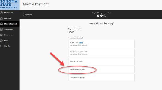 529 payment instructions step 4