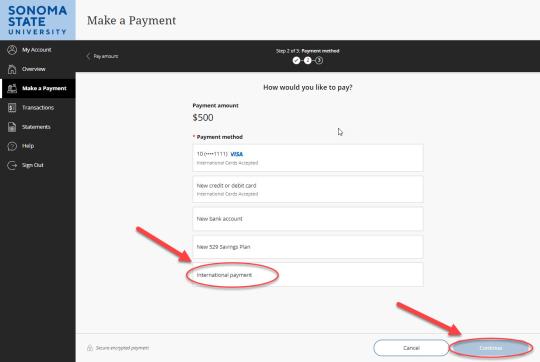 international payment step four