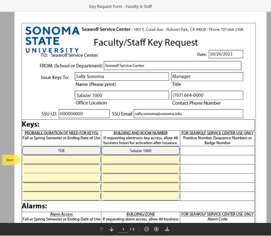 Key request faculty/staff step 16a