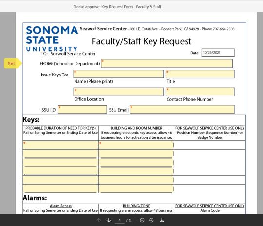 Key request faculty/staff step 3