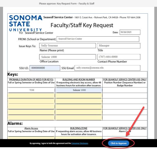 Key request faculty/staff step 4
