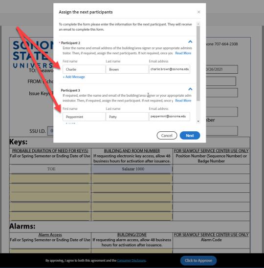 Key request faculty/staff step 5a