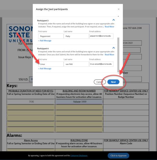 Key request faculty/staff step 5b