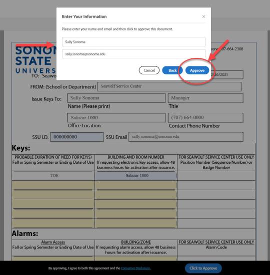 Key request faculty/staff step 6