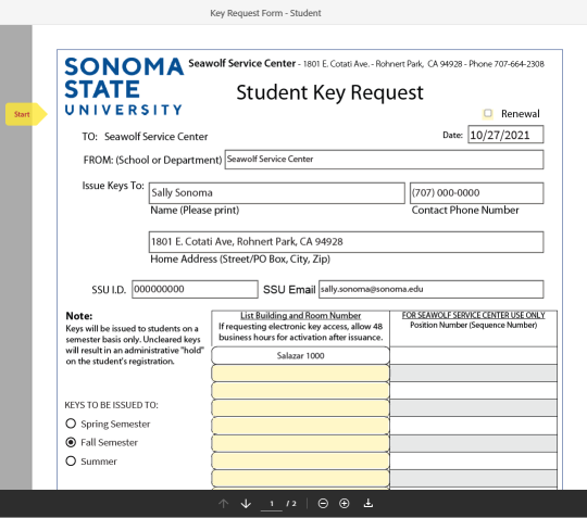 student key request step 13a