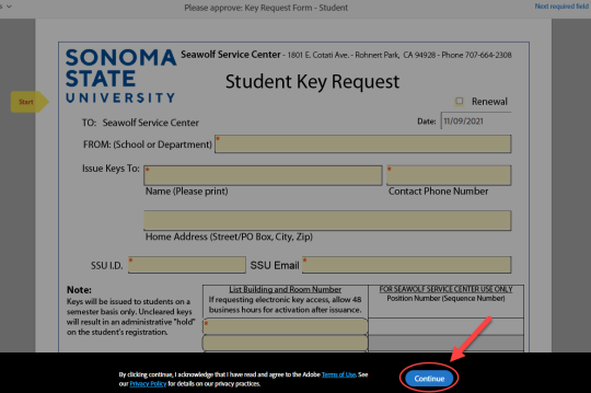 student key request step 2