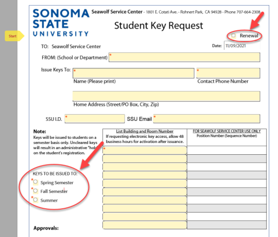 student key request step 3