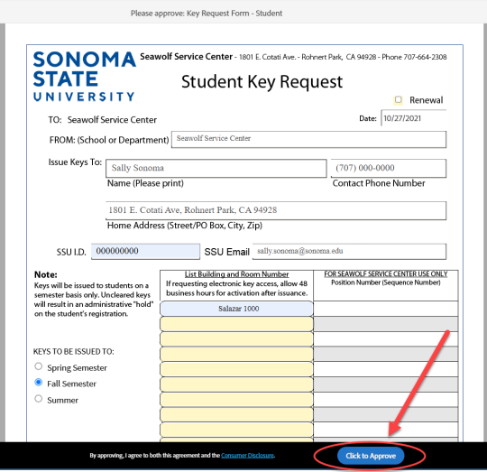 student key request step 4