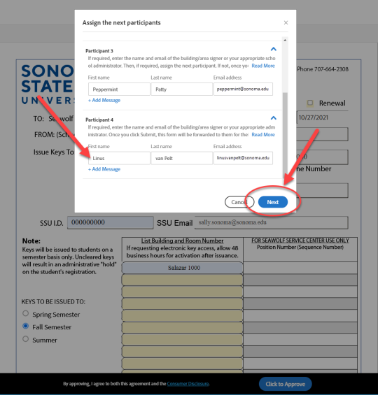 student key request step 5b