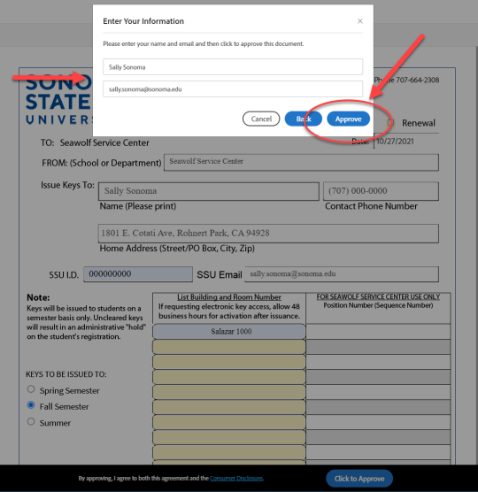 student key request step 6